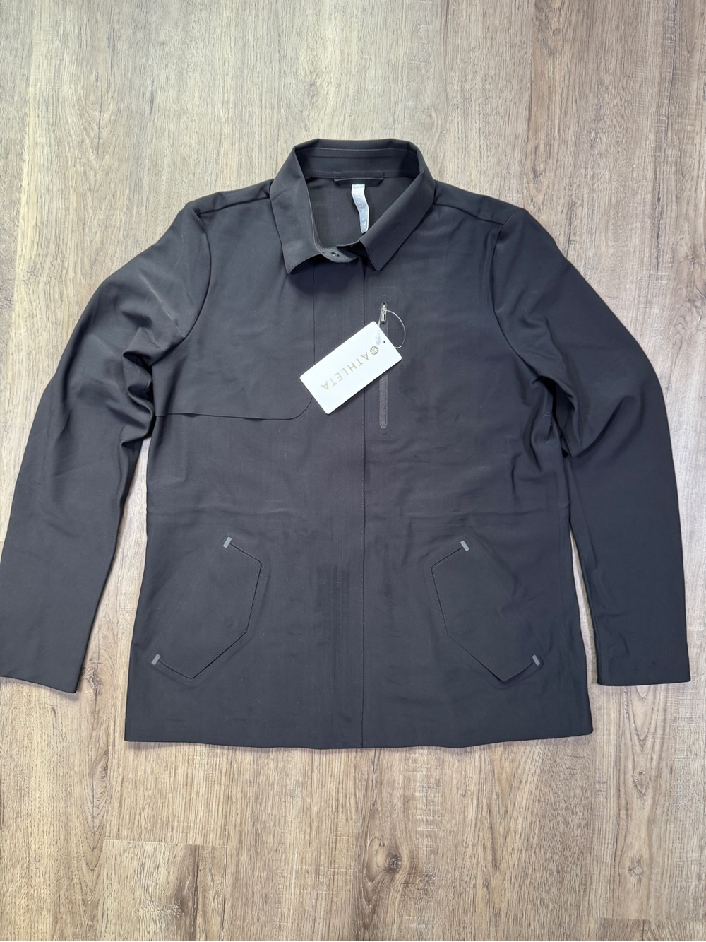 Athleta Lunar Jacket NWT Black Zip Front Size 6 - Picture 2 of 13
